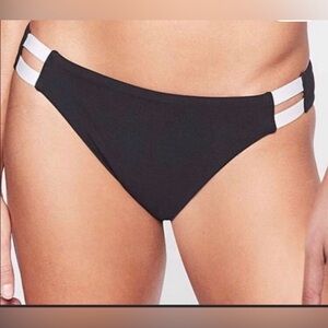 ATHLETA BIKINI BOTTOM SWIM BLACK WHITE  sz small S